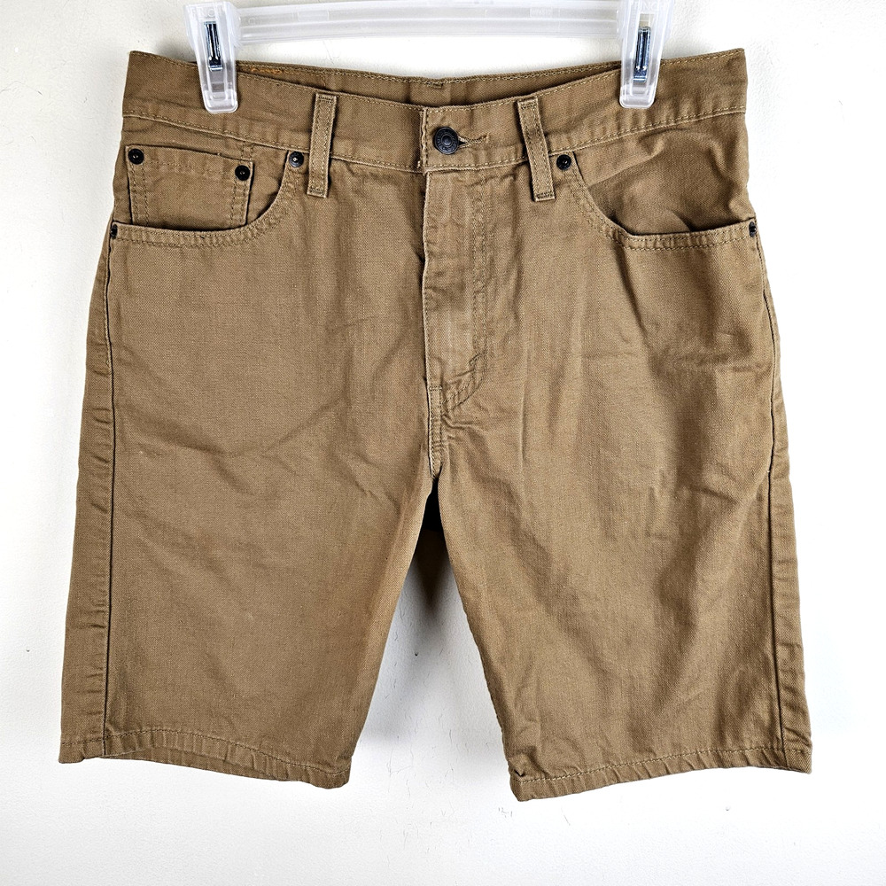 Levis 505 Regular Fit Denim Shorts Mens 30 Khaki Tan Brown Cotton Y2K Jorts